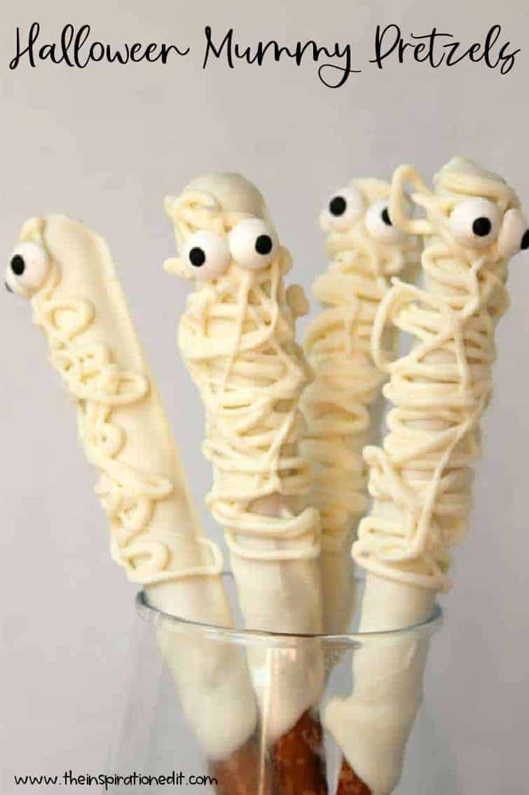 Mummy Pretzels Easy Halloween Snacks · The Inspiration Edit