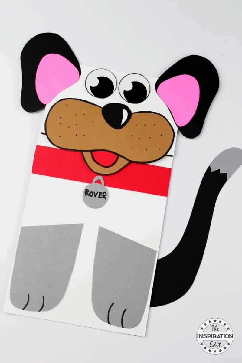 Printable Dog Paper Bag Puppet Template