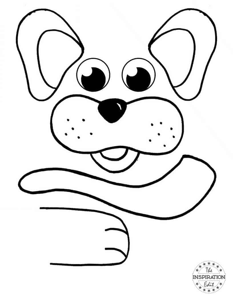 Free Dog Paper Bag Puppet Templates