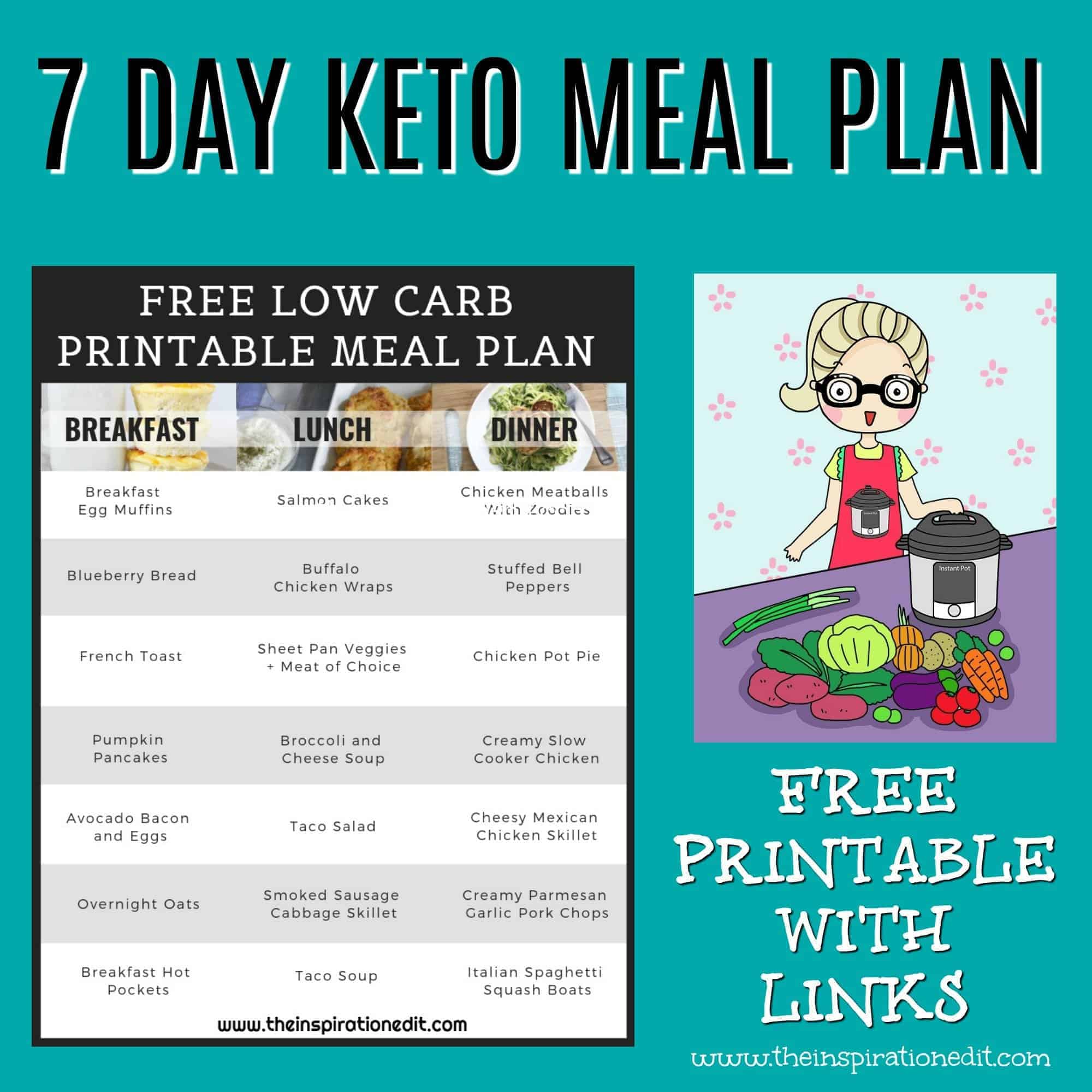 Free Printable 7 Day Keto Meal Plan FREE PRINTABLE TEMPLATES