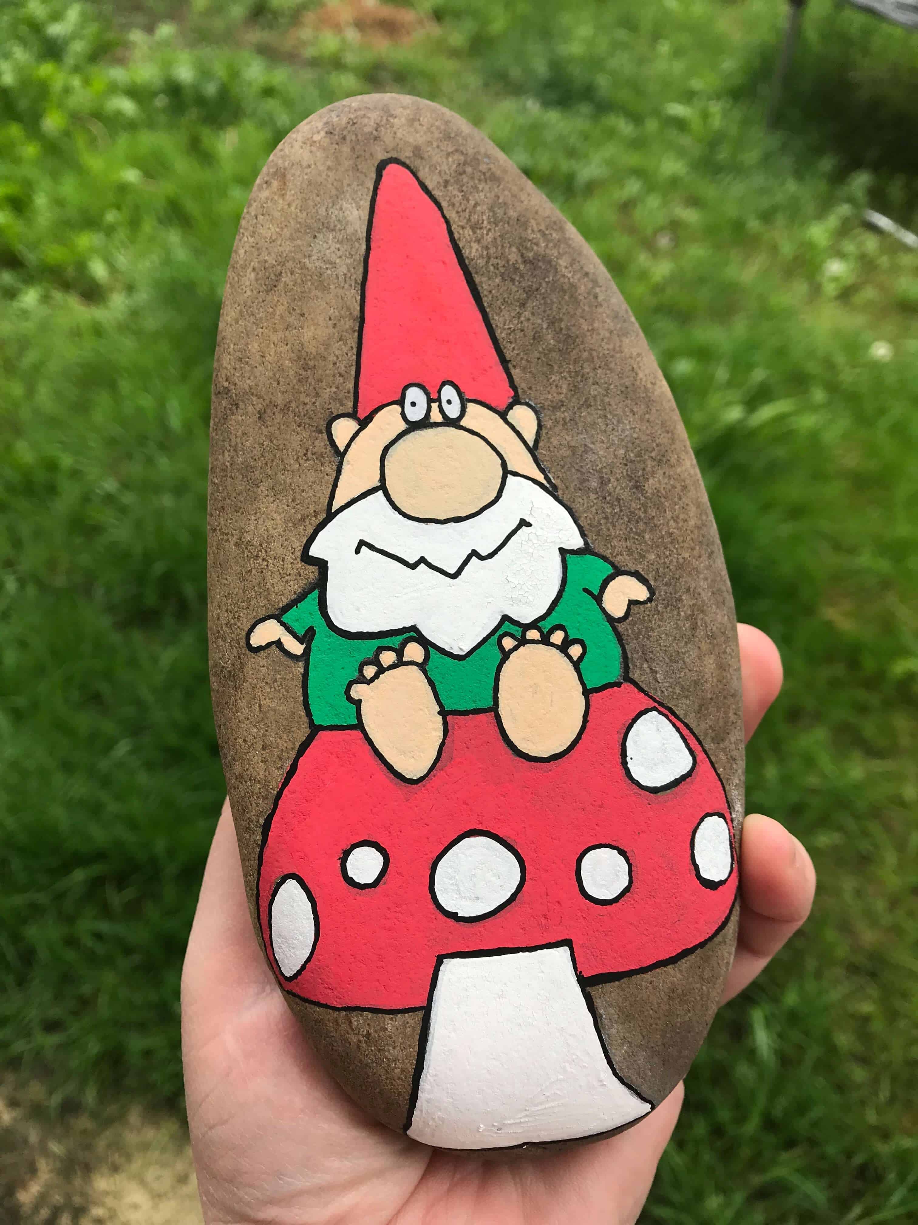 gnome rock painting tutorial