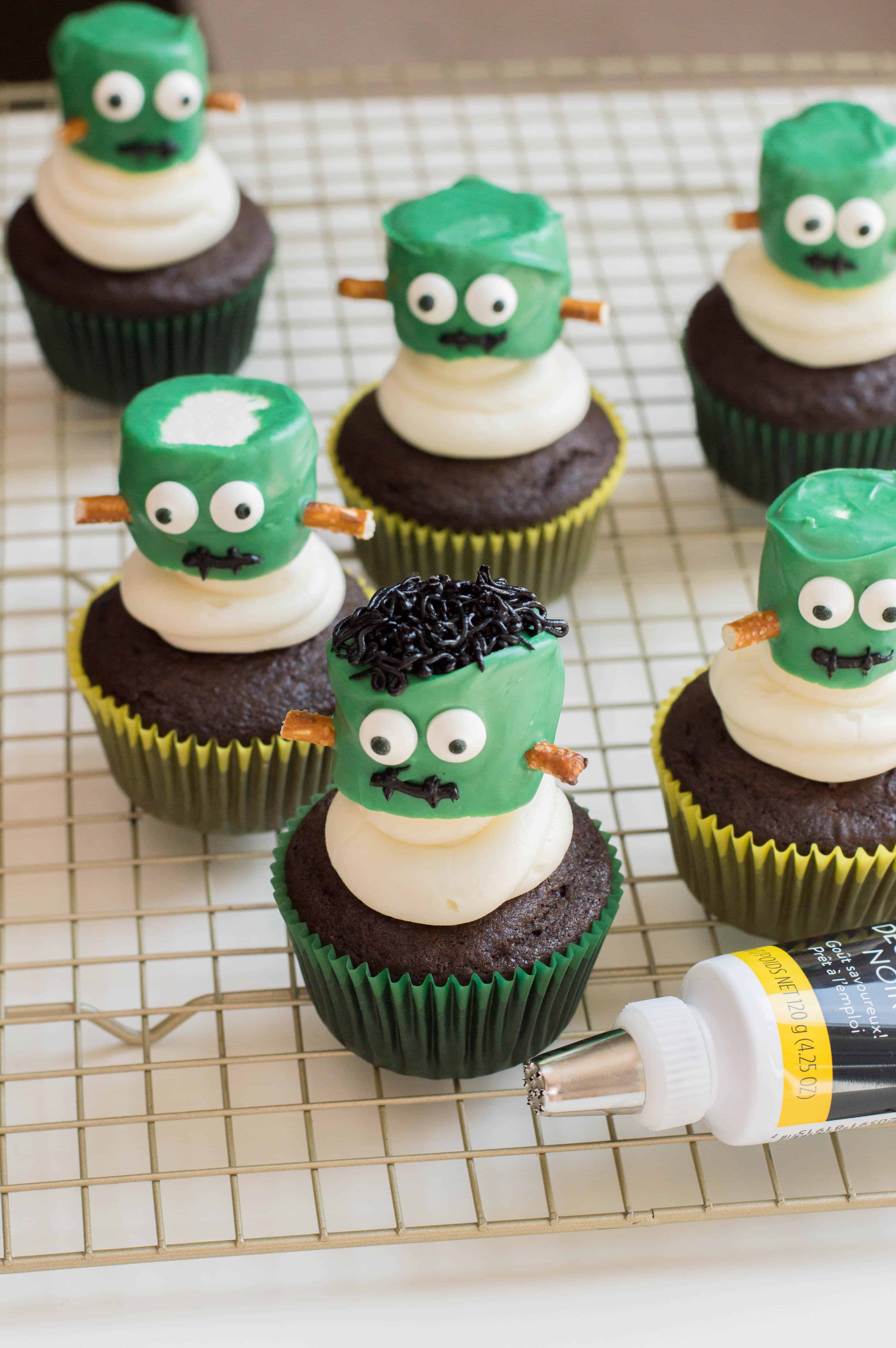 Frankenstein Cupcakes For Halloween · The Inspiration Edit