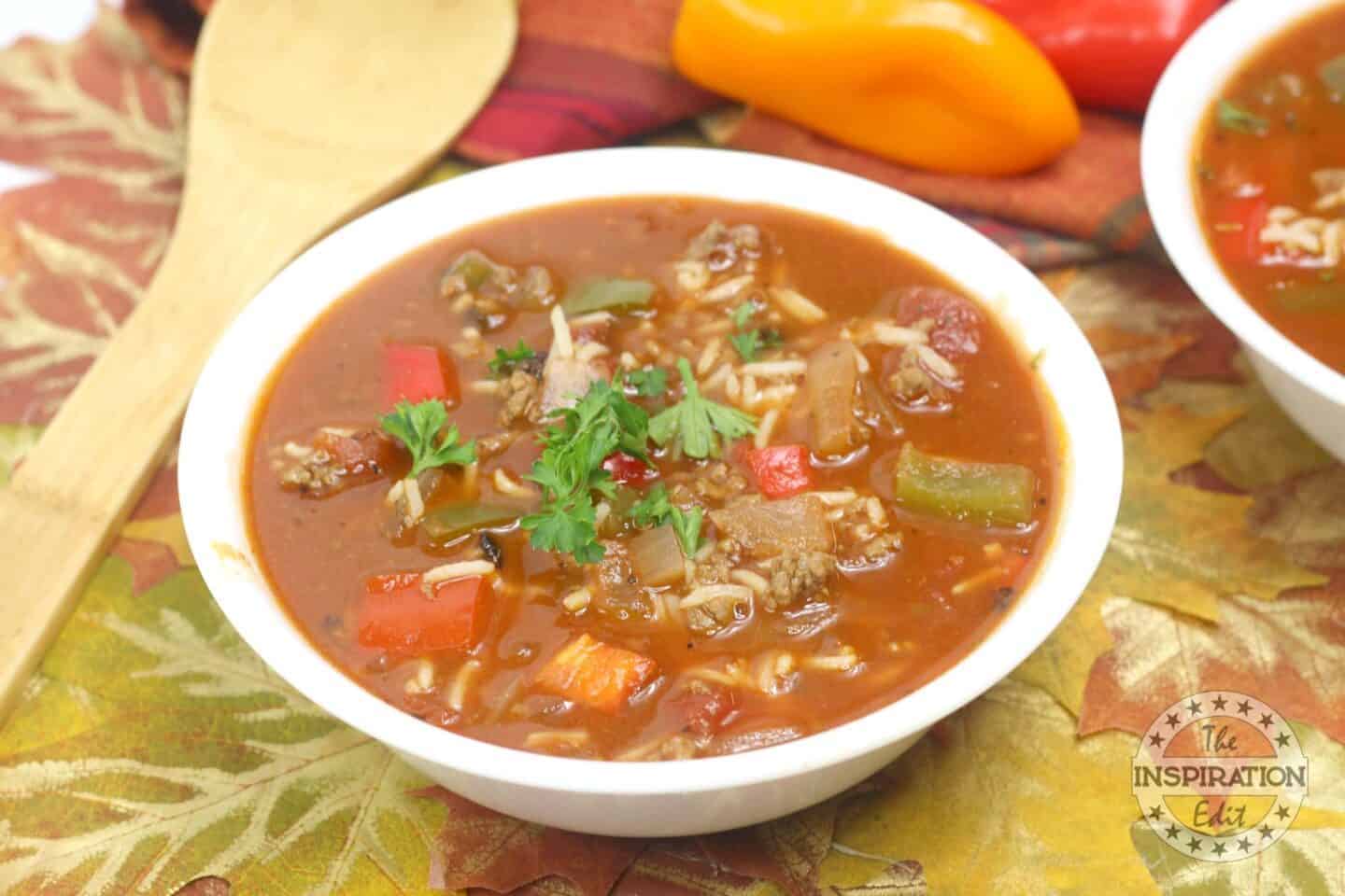 Easy Weight Watchers Stuffed Pepper Soup · The Inspiration Edit