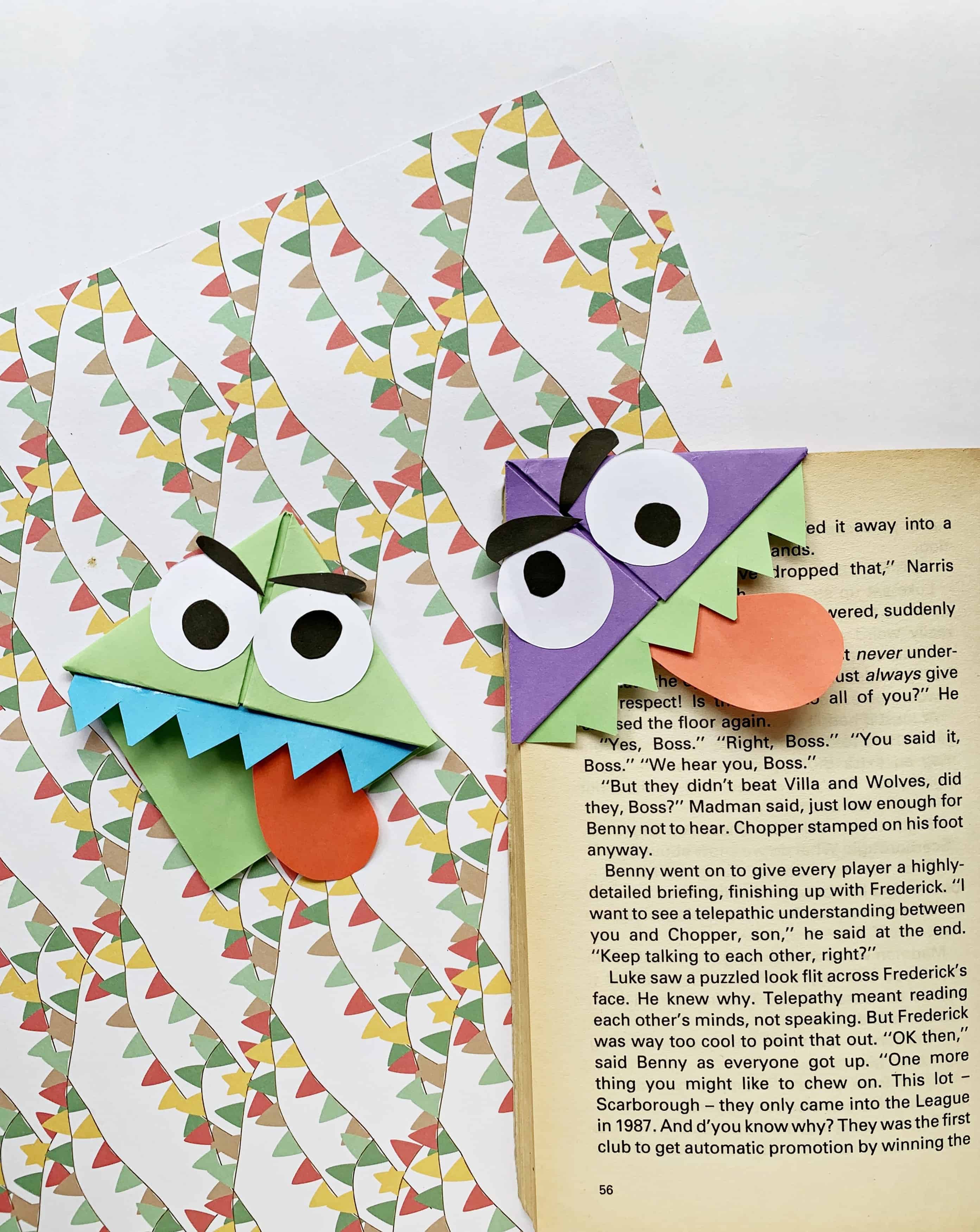 origami bookmark monster