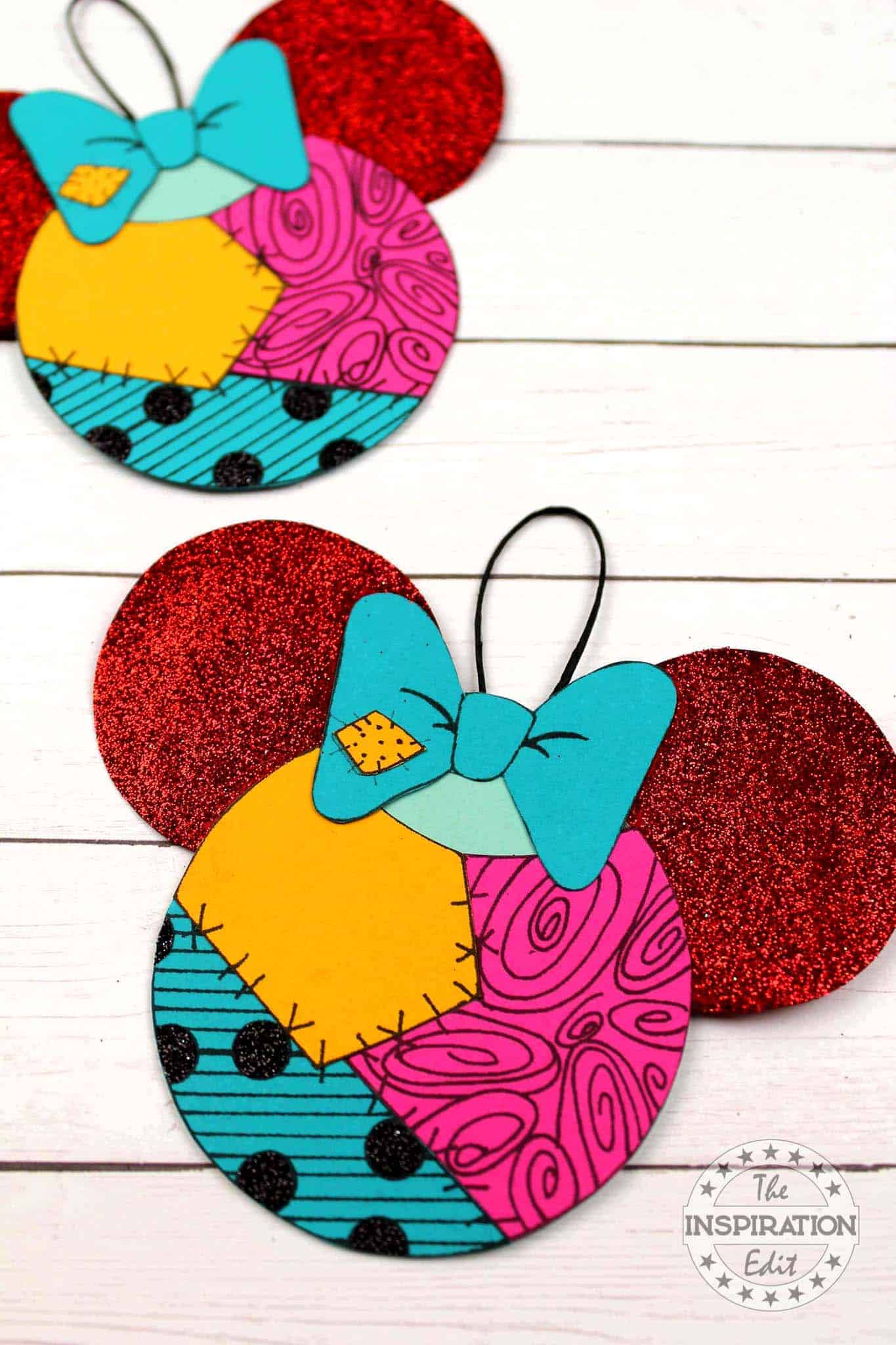 Sally Mickey Head Ornament With Free Template · The Inspiration Edit