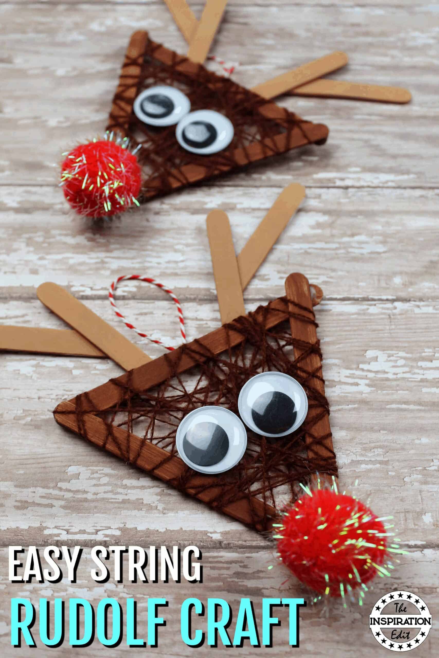 Rudolph Popsicle Stick Crafts for Kids - The Savvy Sparrow